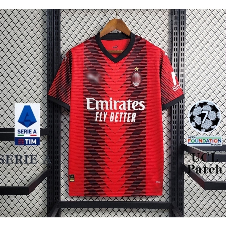 Hàng Mới Về Mới Áo Bóng Đá ac milan home jersey 2023 / 24 Chất Lượng Cao