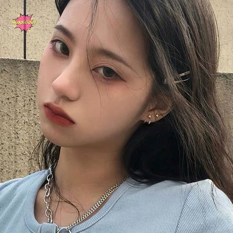 Bông Tai Mạ Bạc 925 Đính Hạt Đơn Giản Thời Trang Phong Cách Hàn Quốc