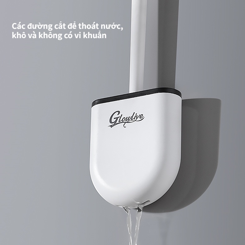 Bộ Cọ Chà toilet Bằng silicone Cán Dài Tiện Lợi Dành Cho Nhà Tắm