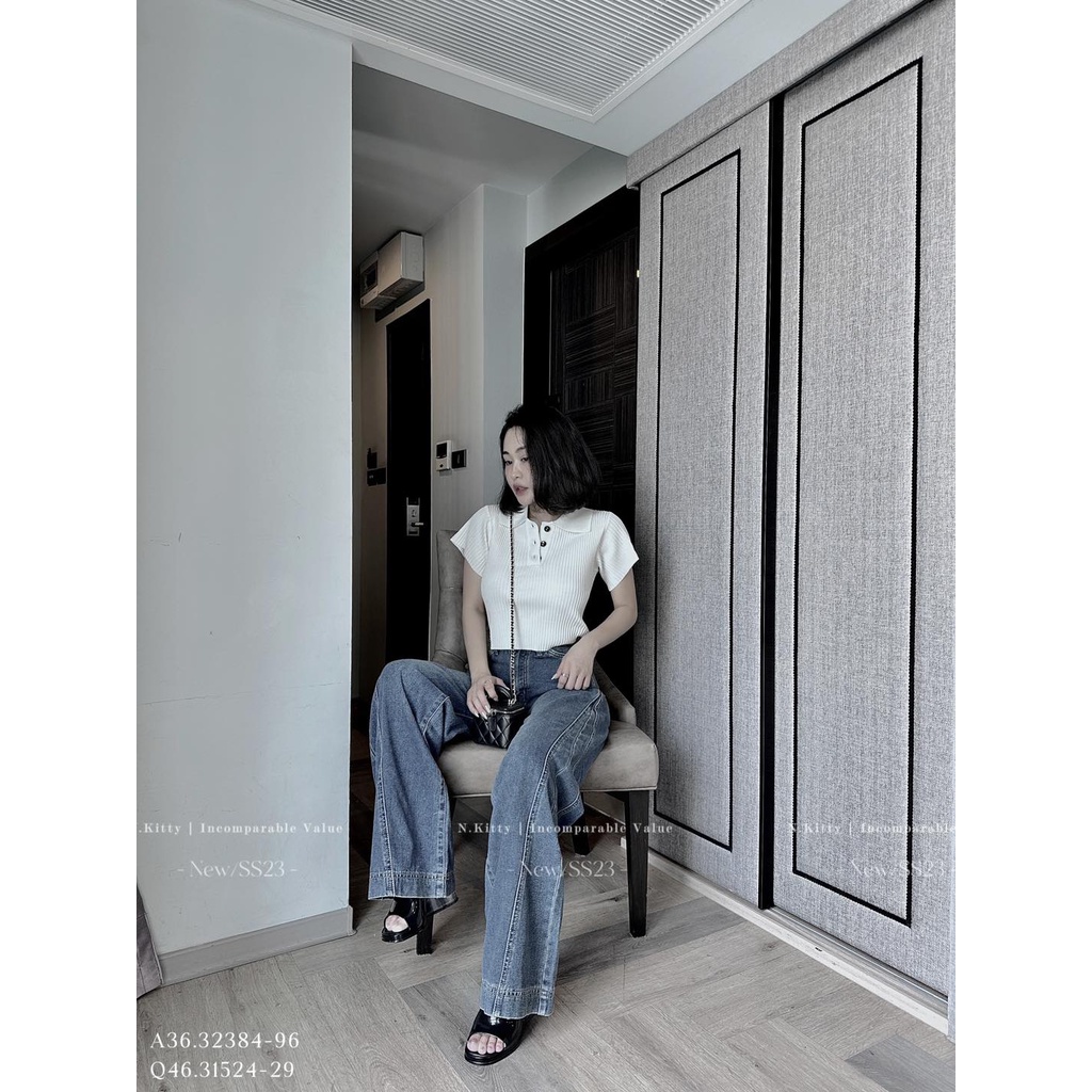 Áo montegi gân polo trơn 90#61407