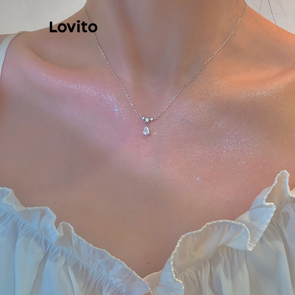 Lovito Dây chuyền cơ bản trơn đơn giản cho nữ LNA28112