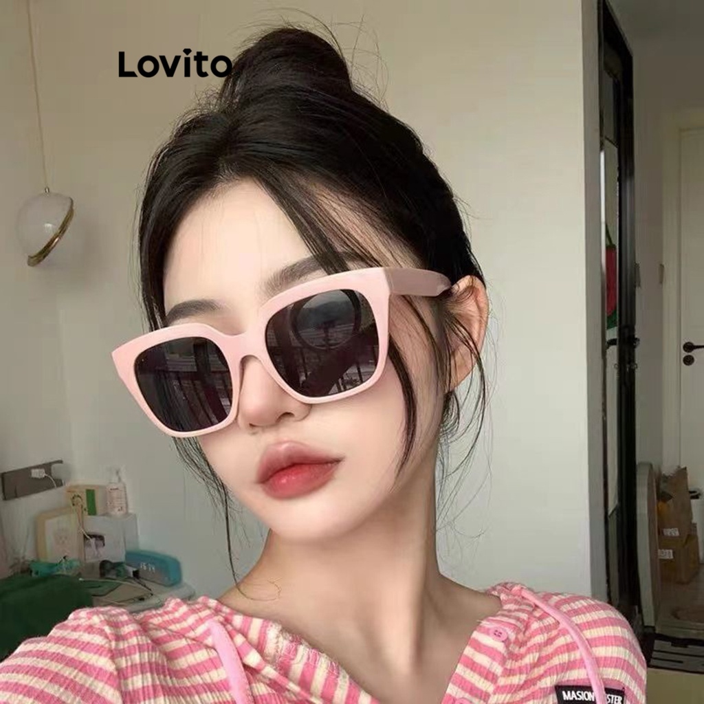 Lovito Kính râm cơ bản trơn thông thường cho nữ LNA28273