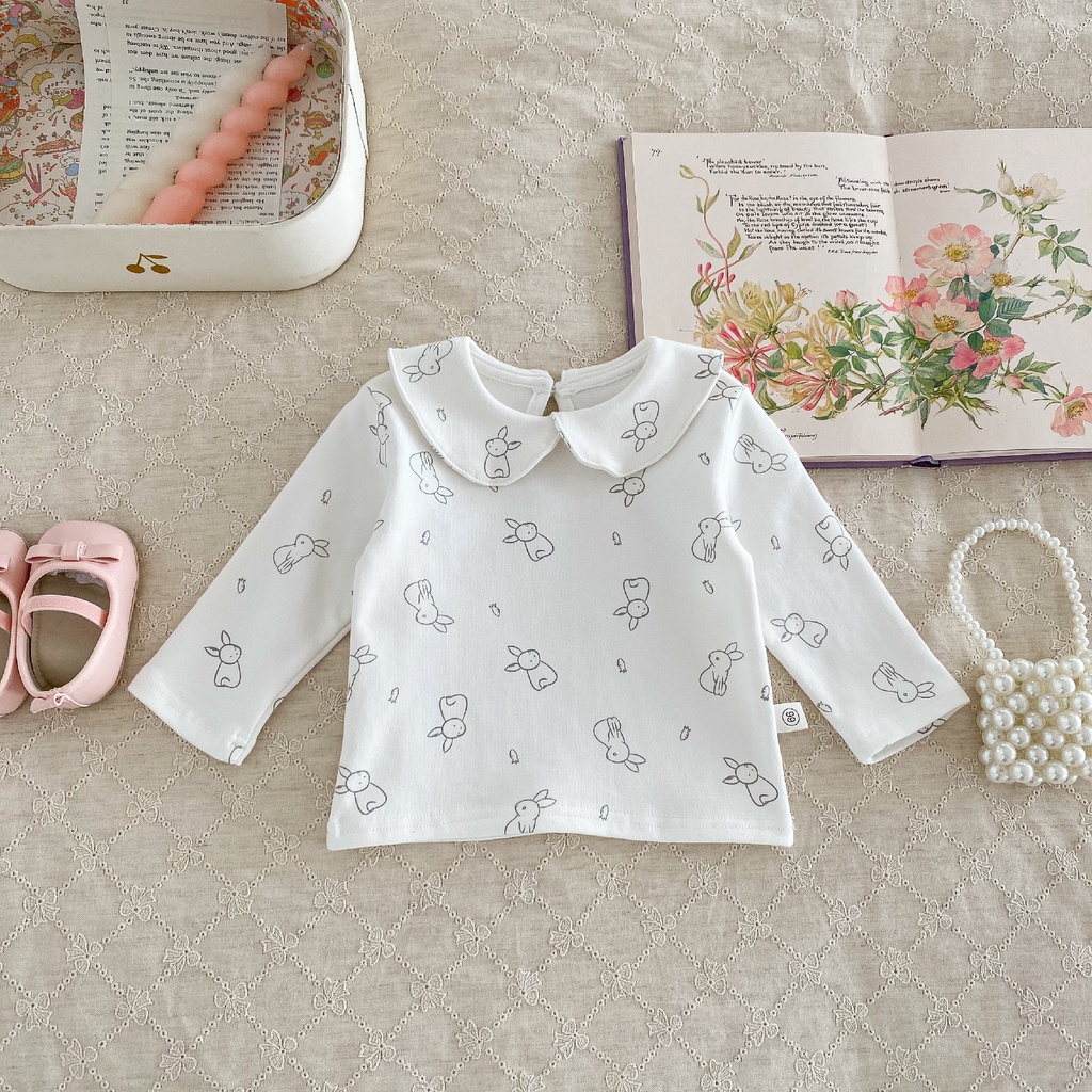 Áo Thun Tay Dài In Hình Thỏ peter pan Dễ Thương Thời Trang Mùa Thu Cho Bé Sơ Sinh 0-2 Tuổi