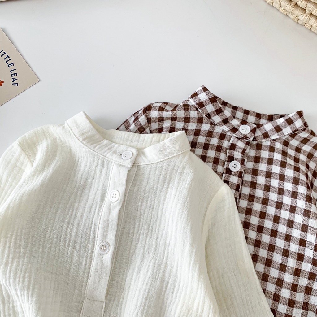 Áo Sơ Mi Caro Tay Dài Vải cotton Mềm Mại Cho Bé Trai