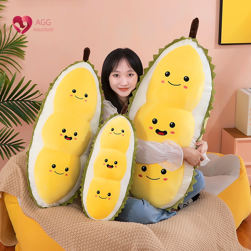 Dễ thương Gối Đậu Sầu Riêng Đồ Chơi Sang Trọng Ngôi Nhà Dễ Thương Búp Bê Trái Cây Gối Dài Bạn Gái Món Quà Sinh Nhật
