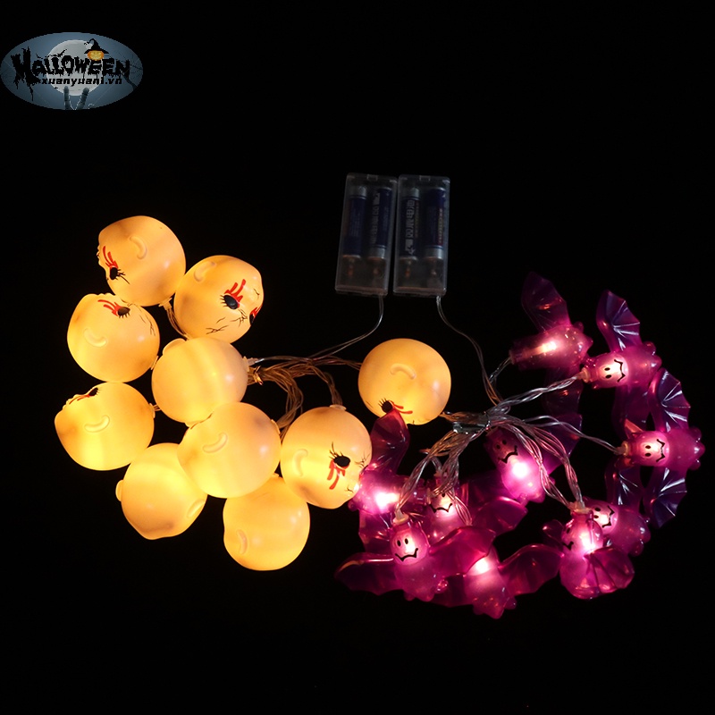 Dây Đèn led 1.5m Hình Đầu Lâu / Bí Ngô / Ma Quỷ Trang Trí halloween vn