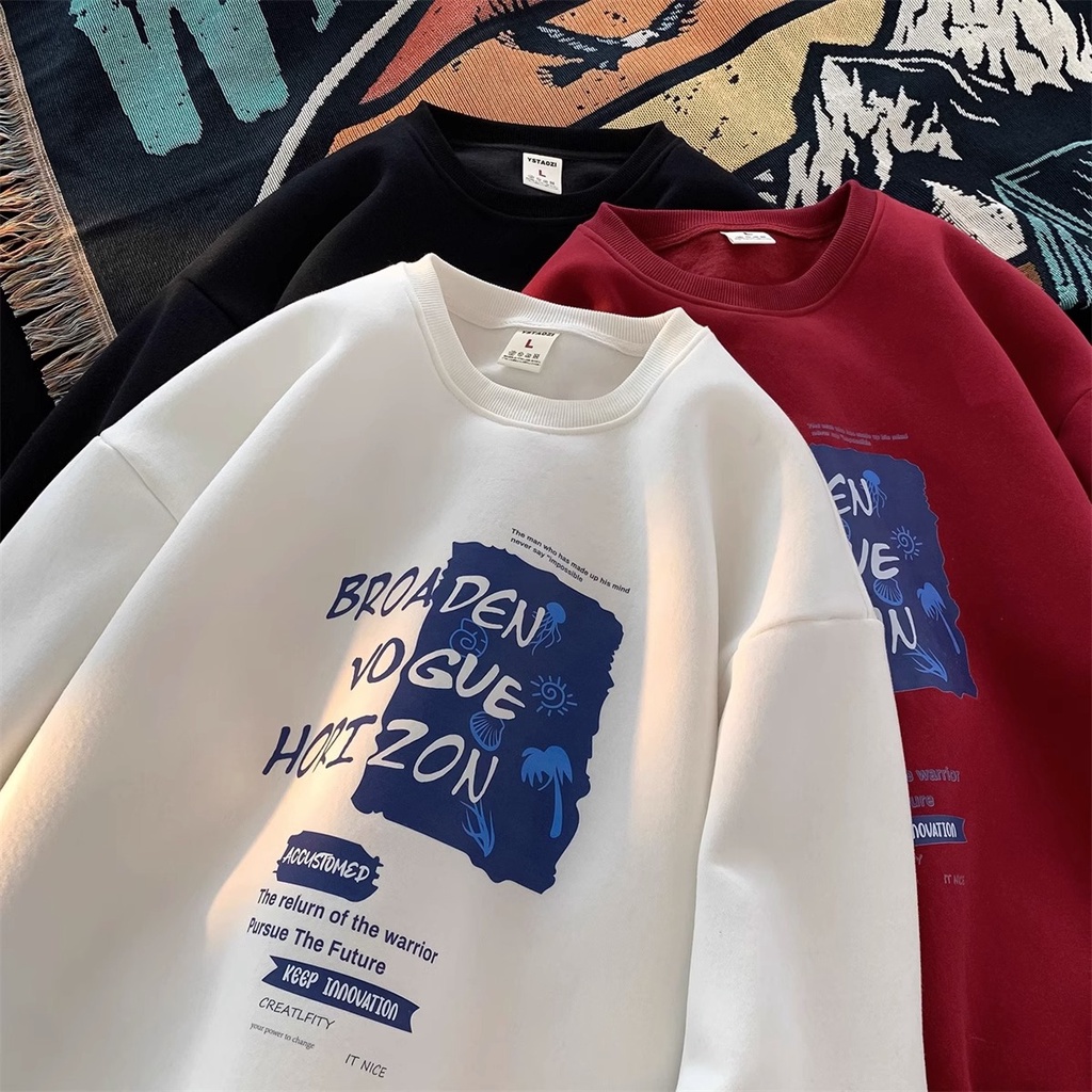 Áo sweater Cổ Tròn In Chữ Thiết Kế Mới Đơn Giản Thời Trang Mùa Thu Đông Dành Cho Nam