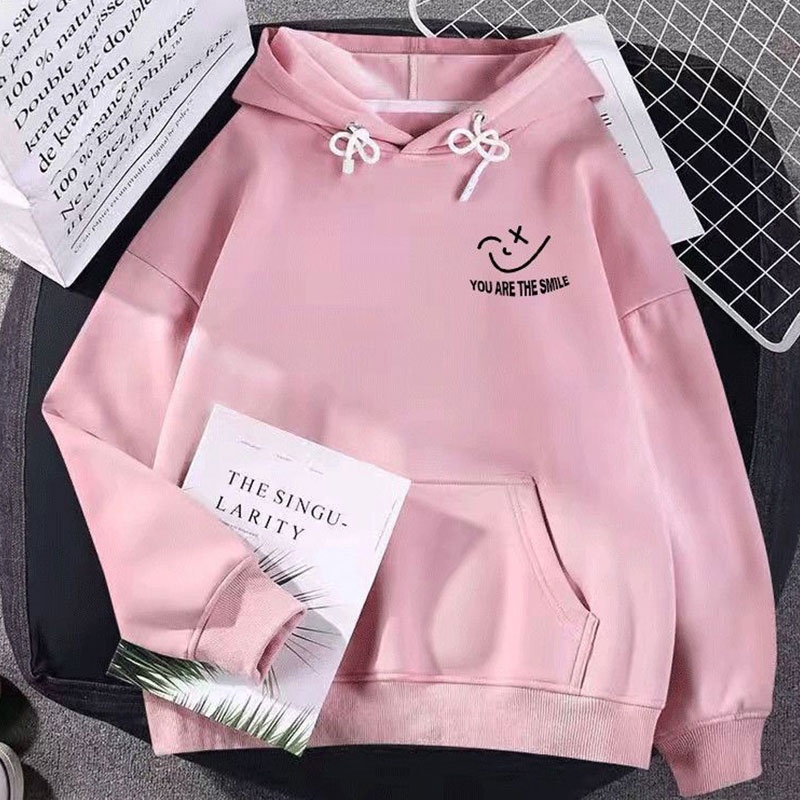 Áo Khoác Hoodie Chui Đầu Phối Nhung Dày In Hoạt Hình Thời Trang Thu Đông Cho Học Sinh Trung Niên Và Trẻ Lớn Tuổi