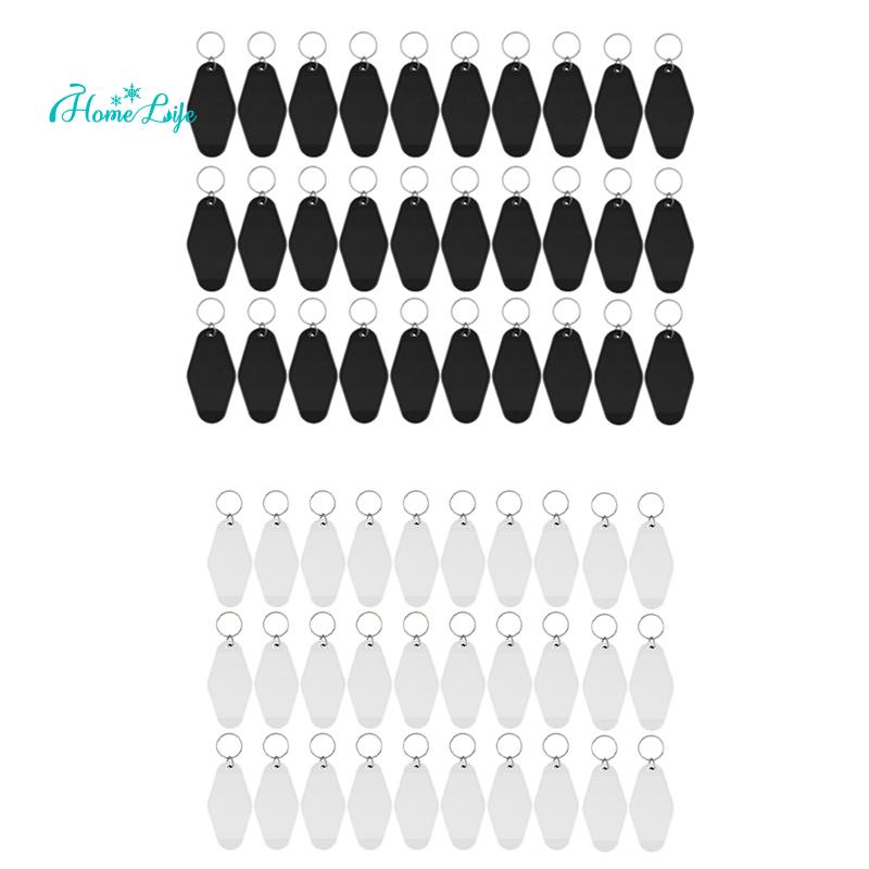 30Pack Motel Móc khóa Khoảng trống Vintage Motel Móc khóa Thăng hoa Trống Móc khóa cho Vinyl DIY Cra