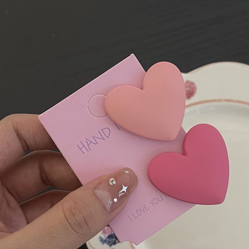 Kẹp Tóc Hình Trái Tim Nhỏ Màu Hồng Dễ Thương Cho Nữ