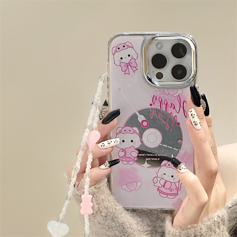 Ốp Điện Thoại Kèm Gương Và Dây Đeo Cho iphone 15 14 13 12 11 promax xs xr xsmax se2020 6 7 8plus
