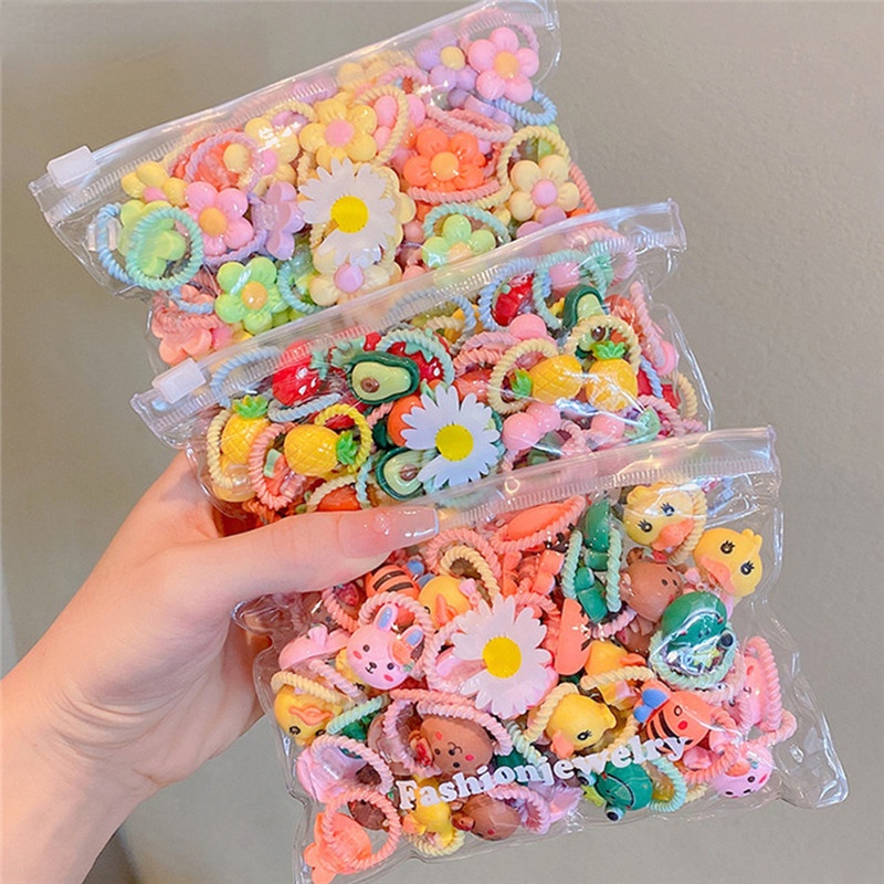 Set 20 Dây Cột Tóc Co Giãn Dễ Thương Cho Bé Gái Jp50