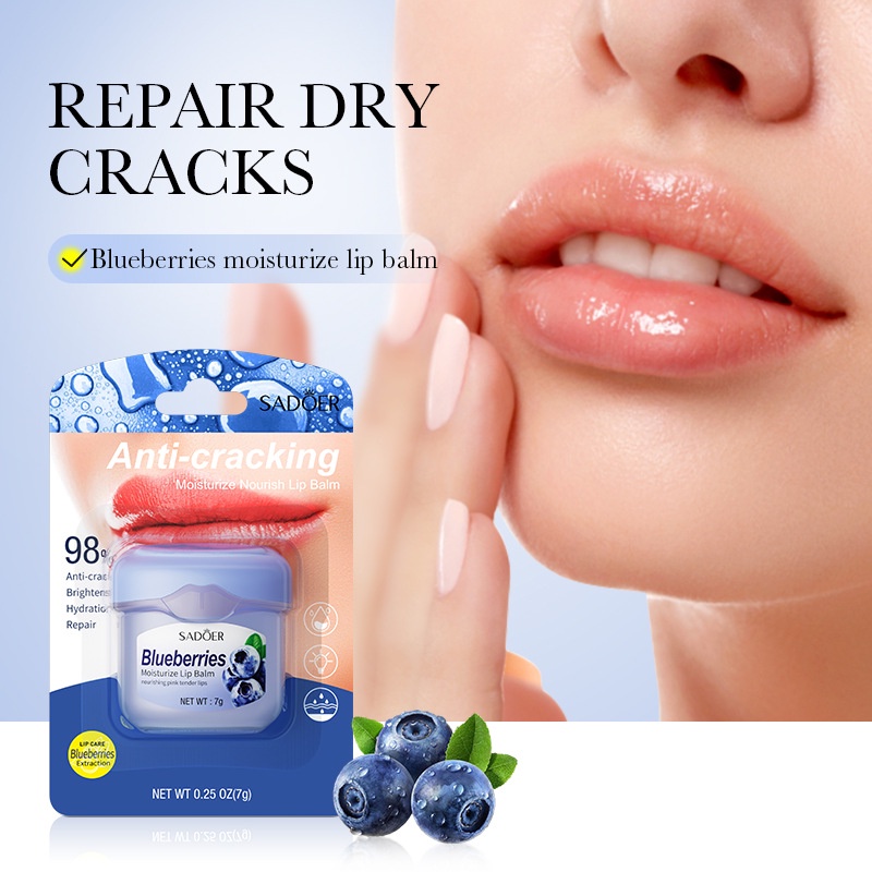 Sadoer Son Môi Dâu Tây / blueberry / Hoa Cúc Dưỡng Ẩm Cải Thiện Tình Trạng Khô Môi 7g