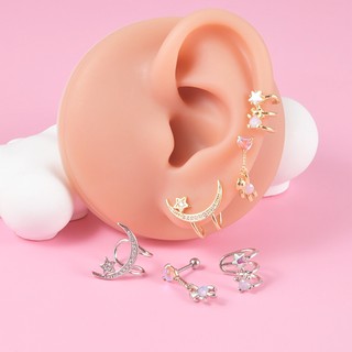 1 Khuyên Vành Tai Thép Không Gỉ Đính Đá cz Thời Trang Cho Nữ / 1 Cái