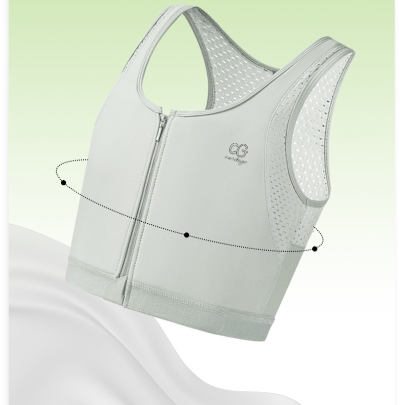 Áo Lót corset Thể Thao Định Hình Ngực Phẳng Có Dây Kéo Ngắn tomboy