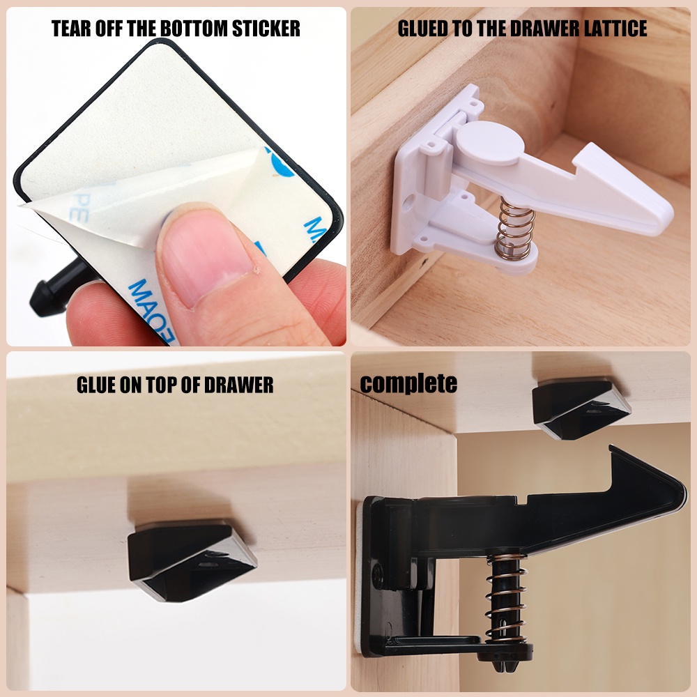 Khóa Tủ Vô Hình Không Cần Khoan Bảo Vệ An Toàn Cho Bé