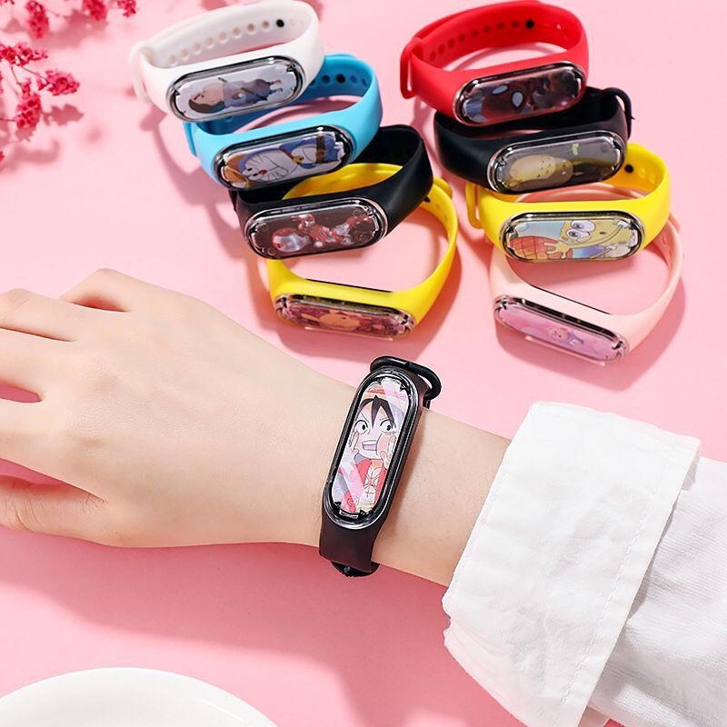 Đồng Hồ Điện Tử Đèn Led 50M Chống Thấm Nước Hình Hoạt Họa Đáng Yêu Cho Bé