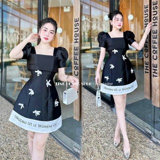 BIGSIZE ĐẦM THIẾT KẾ CAO CẤP ĐI TIỆC PHỐI NƠ CHỮ THÊU 55-95KG