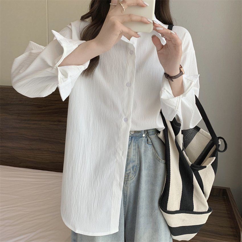Áo Sơ Mi Nữ Tay Dài Dáng Rộng Phong Cách Hàn Quốc áo kiểu nữ NZ-CS-76