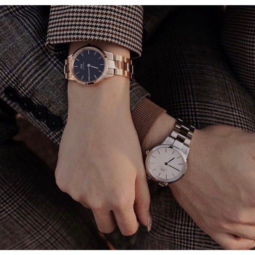 Đồng hồ Nam Nữ Daniel Welington Iconic Link Silver Rosegold / Black White - Danielwatchstore.