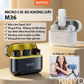 Micro Thu Âm Kẹp Áo Không Dây KINYO M36, Dùng Cho Điện Thoại iP, Android