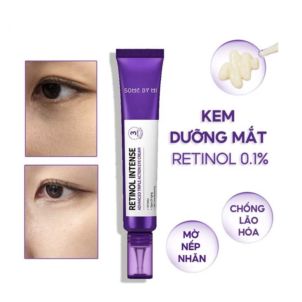 [MINI SIZE] Kem Dưỡng Mắt Giảm Quầng Thâm, Chống Lão Hóa Some By Mi Retinol Intense Advanced Triple Action Eye Cream 3ml