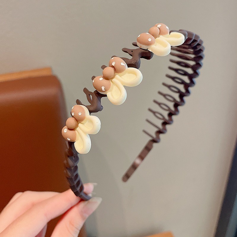 Băng Đô Cài Tóc Chống Trượt Màu Cà Phê Thời Trang 2023 Mới Cho Bé Gái