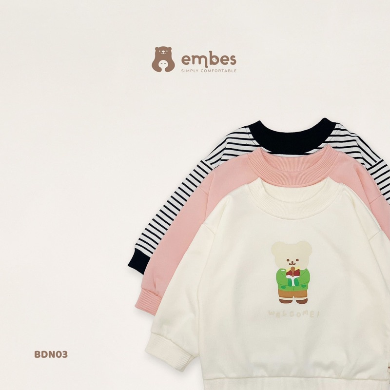 Bộ nỉ da cá embes siu mềm cho bé trai gái