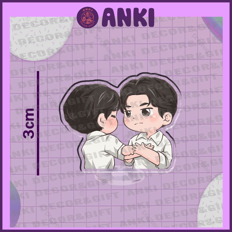 Standee OTP Pondphuwin cute dễ thương, standee mica trong suốt, quà tặng sinh nhật, mô hình chibi trang trí sưu tập