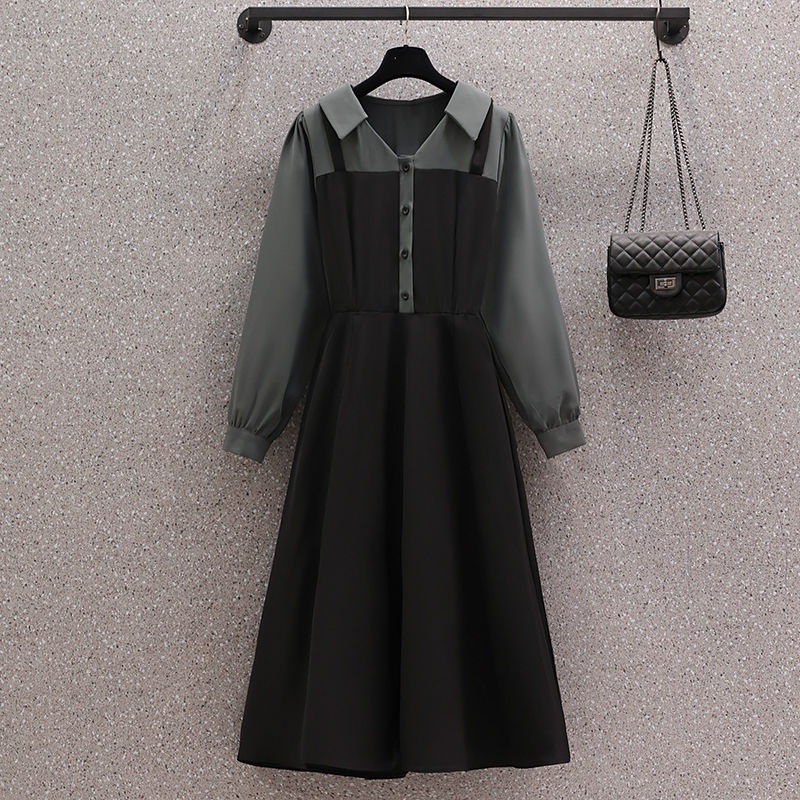 Đầm Chữ a Tay Dài Thu Đông plus size c12129