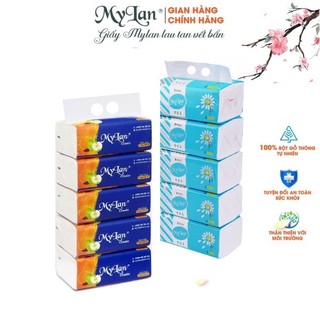 Combo 5 gói giấy rút quả táo,hoa cúc my lan 400 tờ/ gói giấy cao cấp dai mềm ko bụi