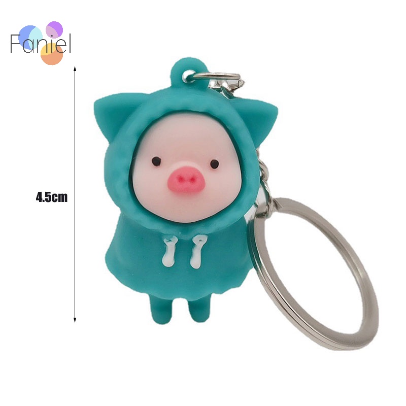 Móc Khóa Hình Búp Bê Heo Hoạt Hình Dễ Thương Cầm Túi Xách