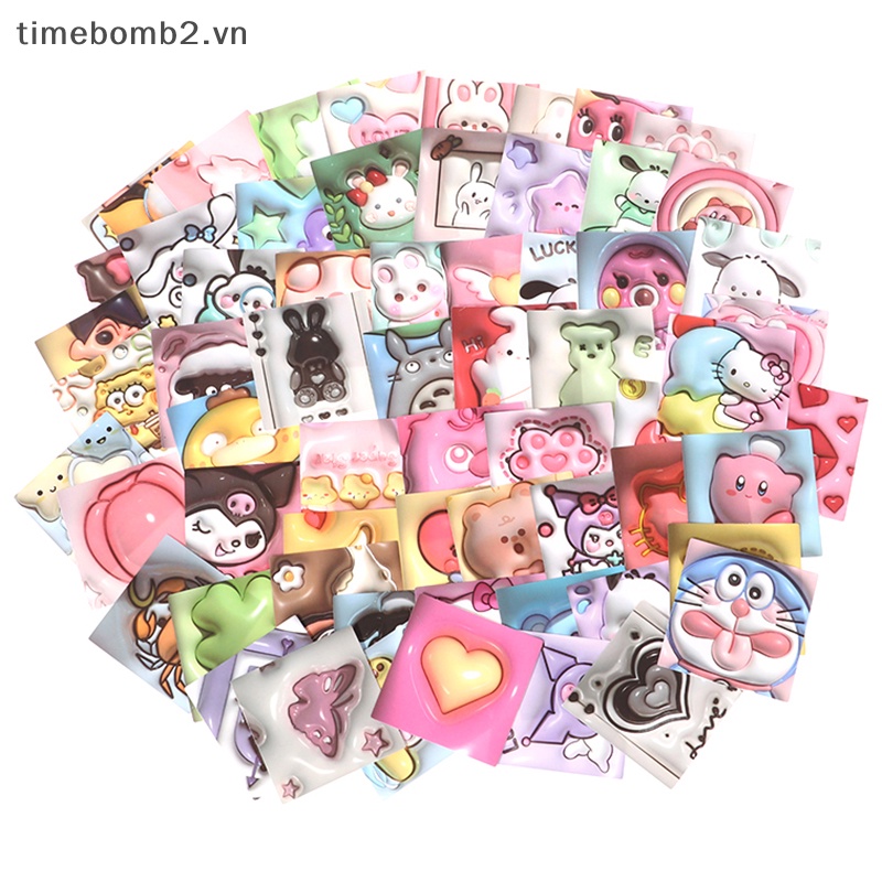 Set 100 Sticker Hình kuromi my melody 3d Dễ Thương Dán Trang Trí laptop