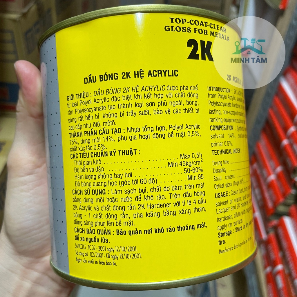 Dầu Phủ Bóng 2K Vàng MôTô Kiều - Dầu Phủ Bóng xe máy- ôtô môtô Cao Cấp