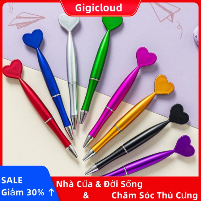 Gigicloud Bút Bi Bằng Nhựa Hình Trái Tim Nhiều Màu Dễ Thương Cho Học Sinh / Văn Phòng