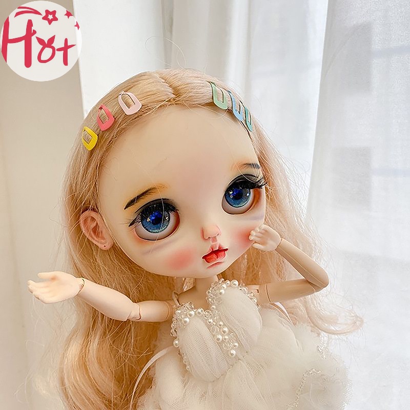 Jr Set 5 Kẹp Tóc Giả mini 2cm Cho Búp Bê bjd 1 / 6 1 / 12 ob11 vn