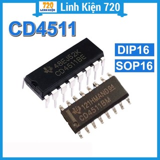 Ic cd4511 dip16/sop16 trình điều khiển led 7 đoạn