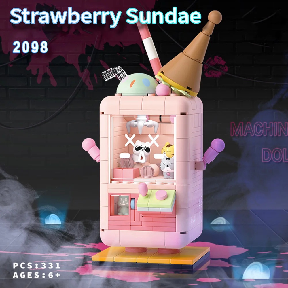 MINI PARTICLES 2096-2099 CLAW MACHINE CROSS-DRESSING SERIES DESKTOP DECORATION ASSEMBLING BUILDING BLOCKS BUILDING BLOCK MAINAN KIDS TOYS LEGO BRICKS TOY DIY LEGO FLOWER GAME PERIPHERAL DOLL TOYS GIFTS