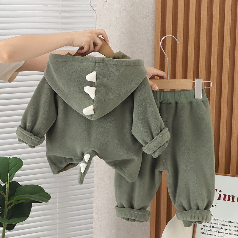 Bộ Đồ Hai Mảnh Áo Hoodie + Quần Dài Phong Cách Hàn Quốc Thời Trang Thu Đông Mới Dành Cho Bé Trai