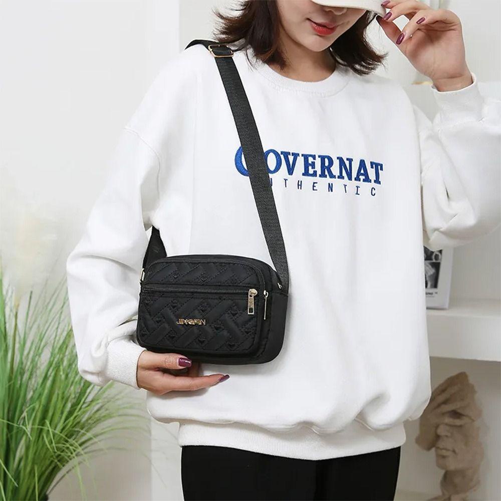 UUMIR Túi Xách Đeo Vai Cỡ Lớn Có Khóa Kéo Thêu Họa Tiết Thời Trang Cho Nữ