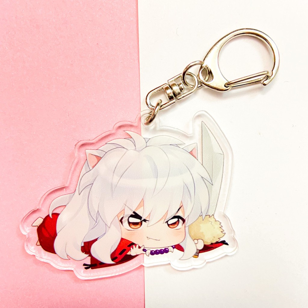 Móc khóa INUYASHA KHUYỂN DẠ XOA VER NẰM in hình anime chibi
