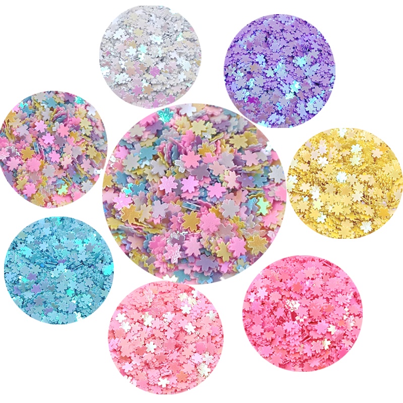 Set 1500 Hạt Kim Sa Hình Bông Hoa 5mm Tự Trang Trí Móng Tay