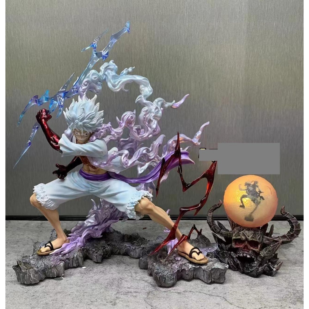 Mô hình Luffy Nika Gear 5 kiểu dáng chiến đấu siêu ngầu cao 28cm - Mô hình One Piece  tặng kèm xe