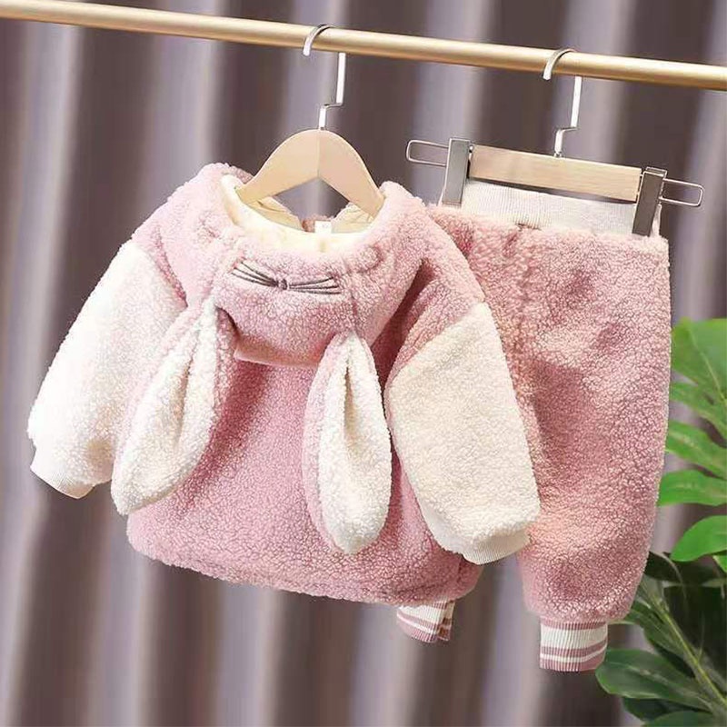 Homibear / / set Áo Khoác Lông Cừu Tay Dài Có Nón Dày Dặn Giữ Ấm Dành Cho Trẻ Em