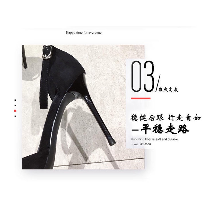 Giày Cao Gót 7cm / 9cm Mũi Tròn Màu Đen Thời Trang Công Sở Cho Nữ