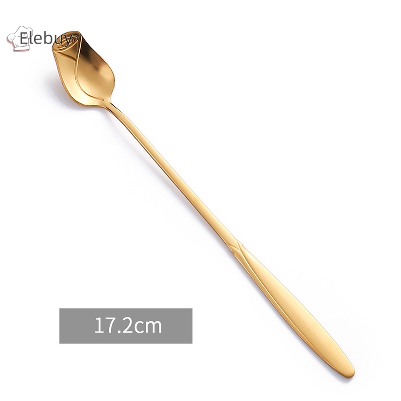 Muỗng Cà Phê Bằng Thép Không Gỉ Hình Hoa Hồng Dễ Thương