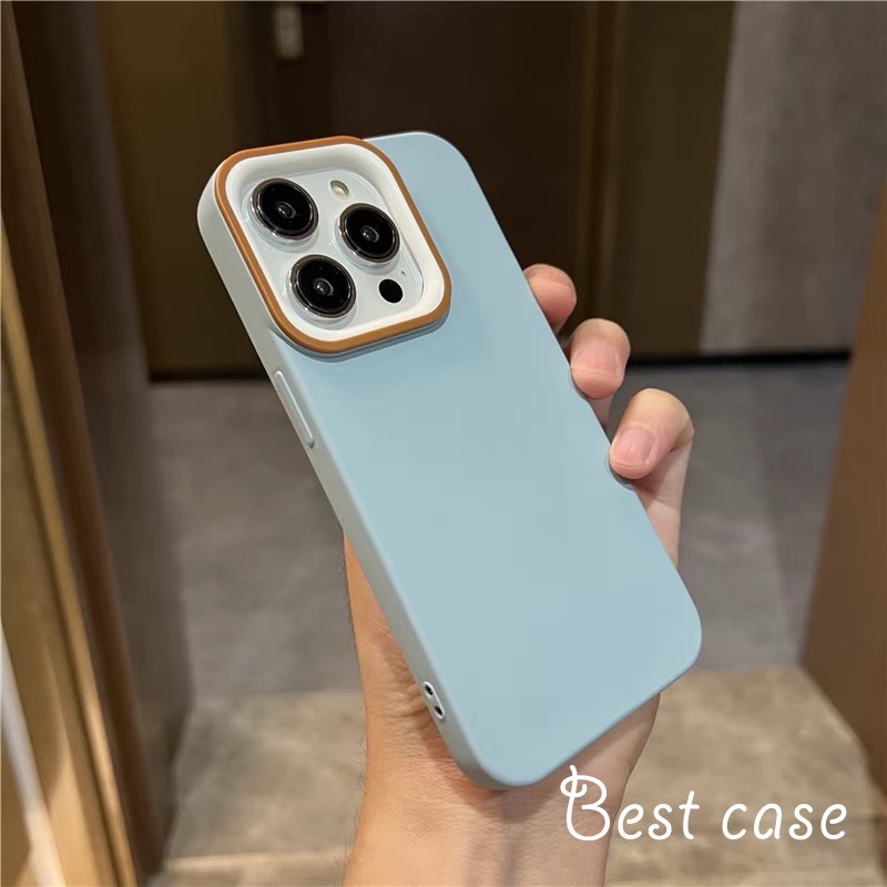 Ốp Điện Thoại Mềm Màu Trơn Đơn Giản Cho iphone 11 12 13 14 15 pro max