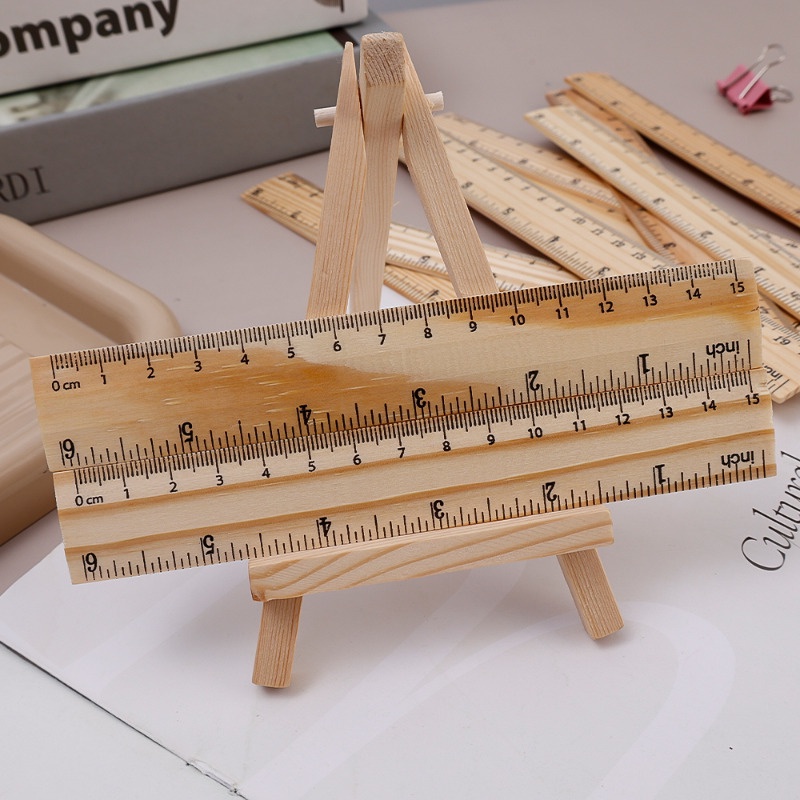 Thước Thẳng Bằng Gỗ Hai Mặt 15 / 20cm Dành Cho Học Sinh / Văn Phòng / Học Sinh