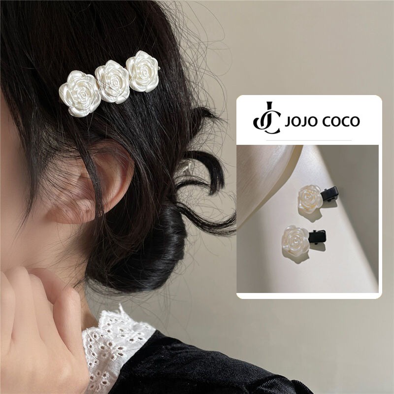 JOJO COCO Kẹp Tóc Mái Hoa Trà Lạc Đà Cổ Điển Một Chữ Cái