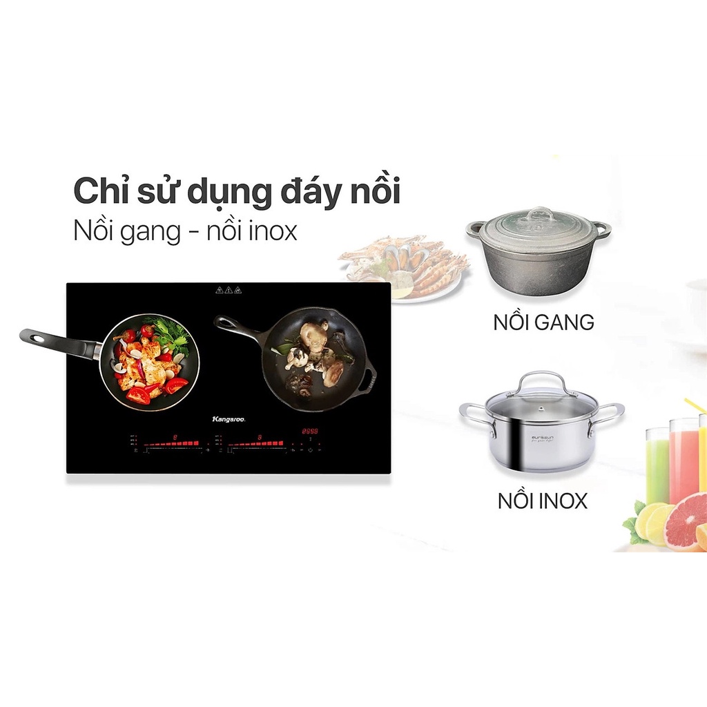 Bếp Điện Từ Đôi Thái Lan Kangaroo KG865i - Hàng Chính Hãng